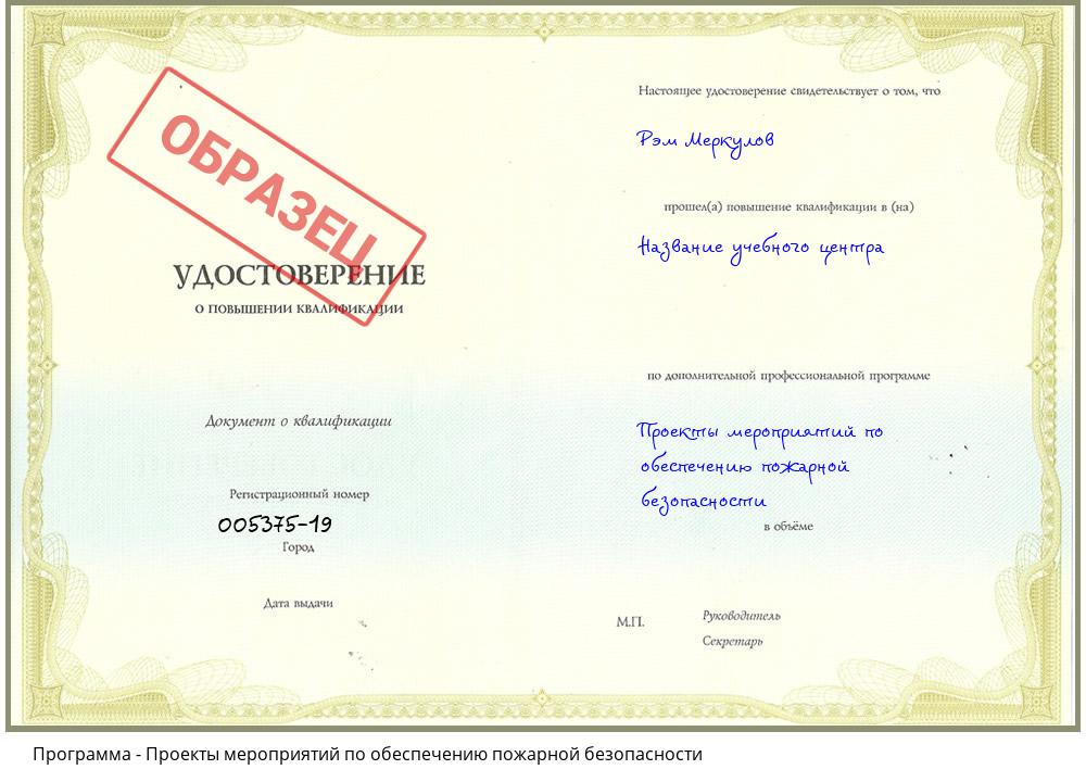 Проекты мероприятий по обеспечению пожарной безопасности Россошь